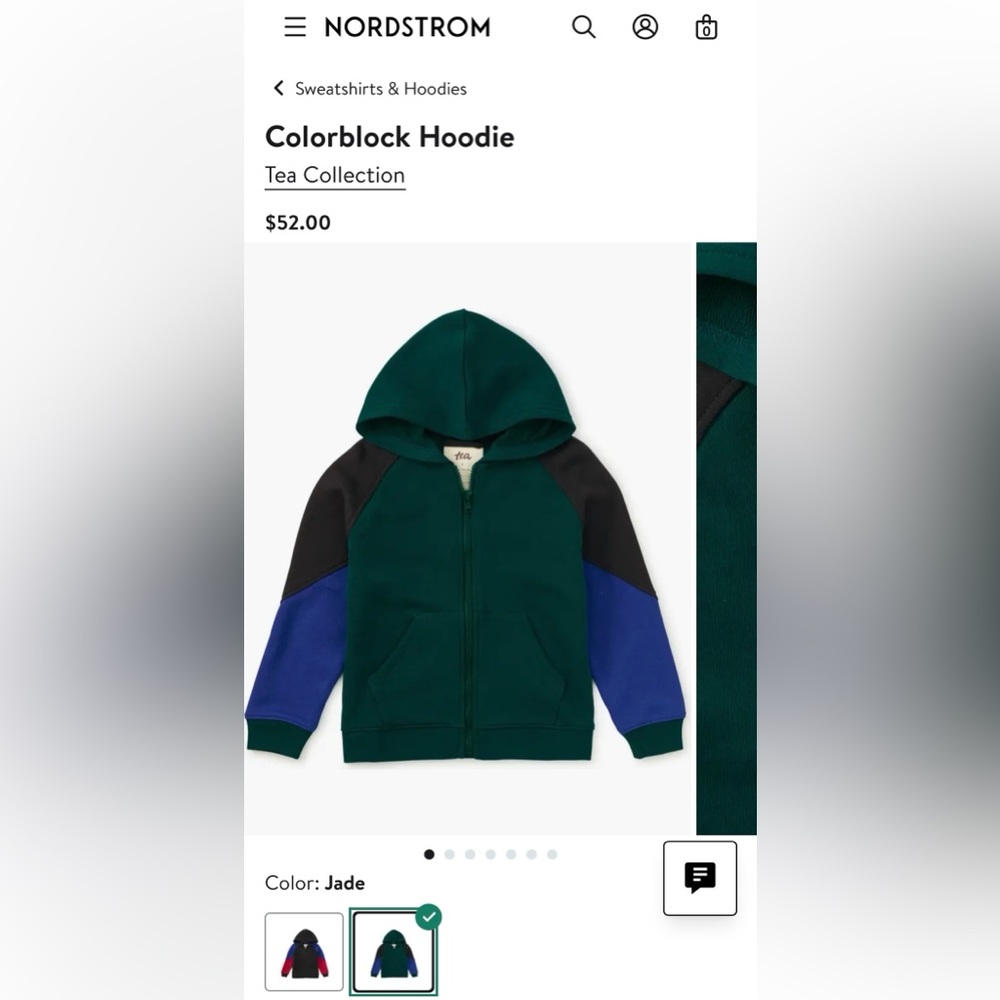 Tea Collection Colorblock Hoodie NWT - Picture 2 of 10